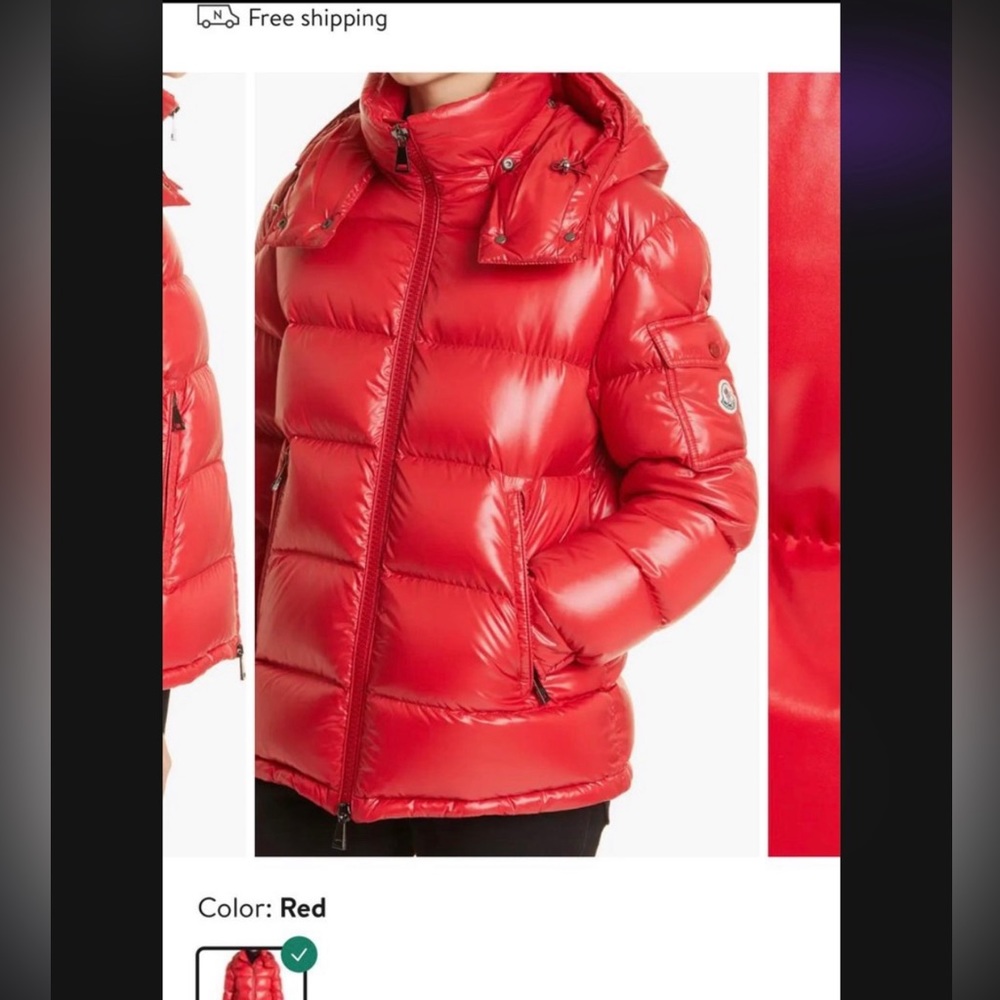 Brand new never wore red moncler jacket